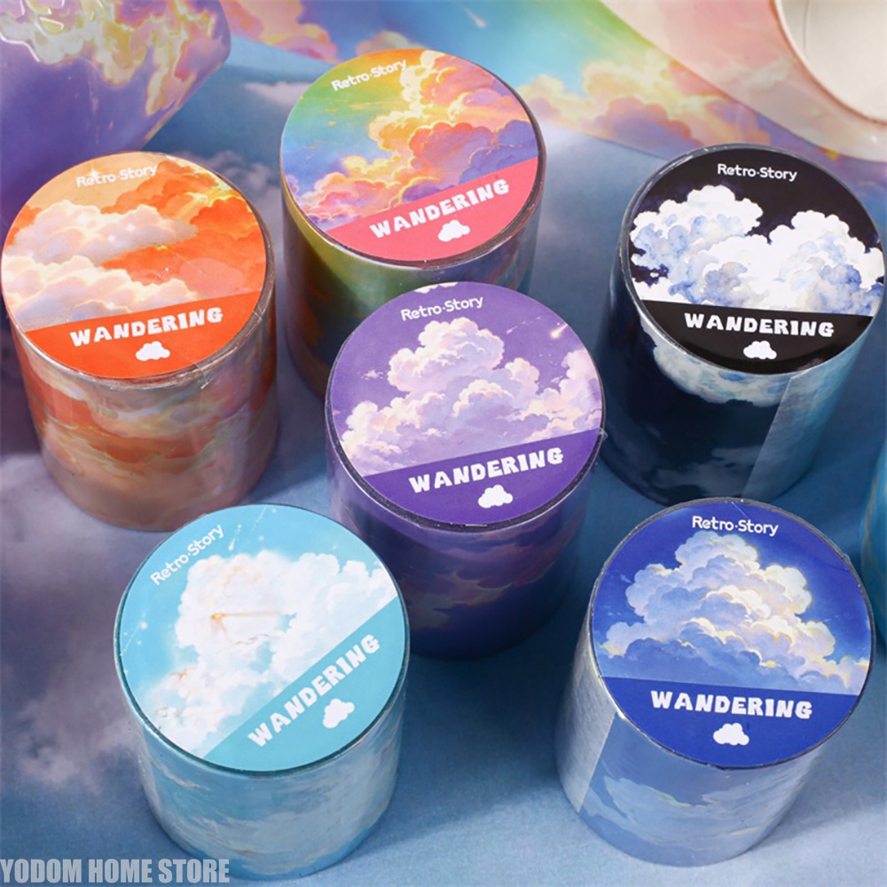 Pet X Supplies & Tack Photos - 50mm X 2m PETスカイクラウドテープ DIYスクラップブッキングプランナーダイアリー用 美的マスキングテープ