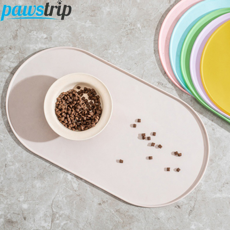 Pet Supplies Dog Food - 45.5x24.5cm 楕円形ペット給餌マット シリコーン犬用フード給餌パッド 防水ペットプレースマット 猫犬用 ペット用品