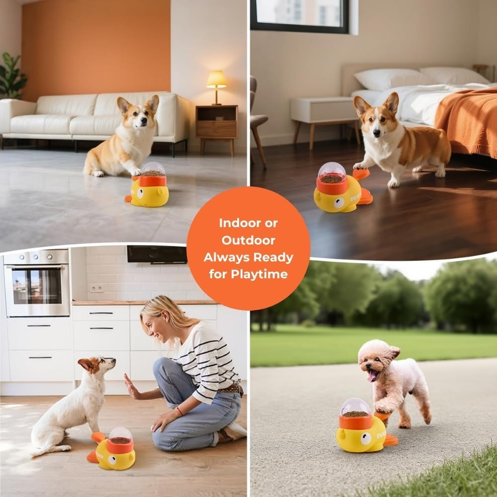 黄色いアヒル型ペット用スナックディスペンサー、インタラクティ - Pet Supplies Dog Food のレビューと価格