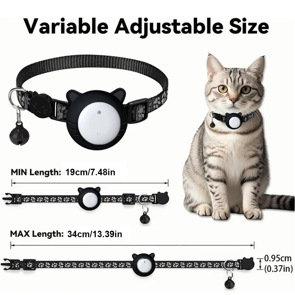 エアタグ用調節可能なナイロン製ペットカラー、子犬・猫用ネック - Pet Supplies Locations のレビューと価格