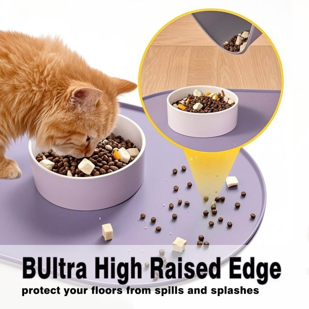 高品質シリコン製ペットフードマット 防水加工 縁が高くなった - Pet Supplies Dog Food のレビューと価格