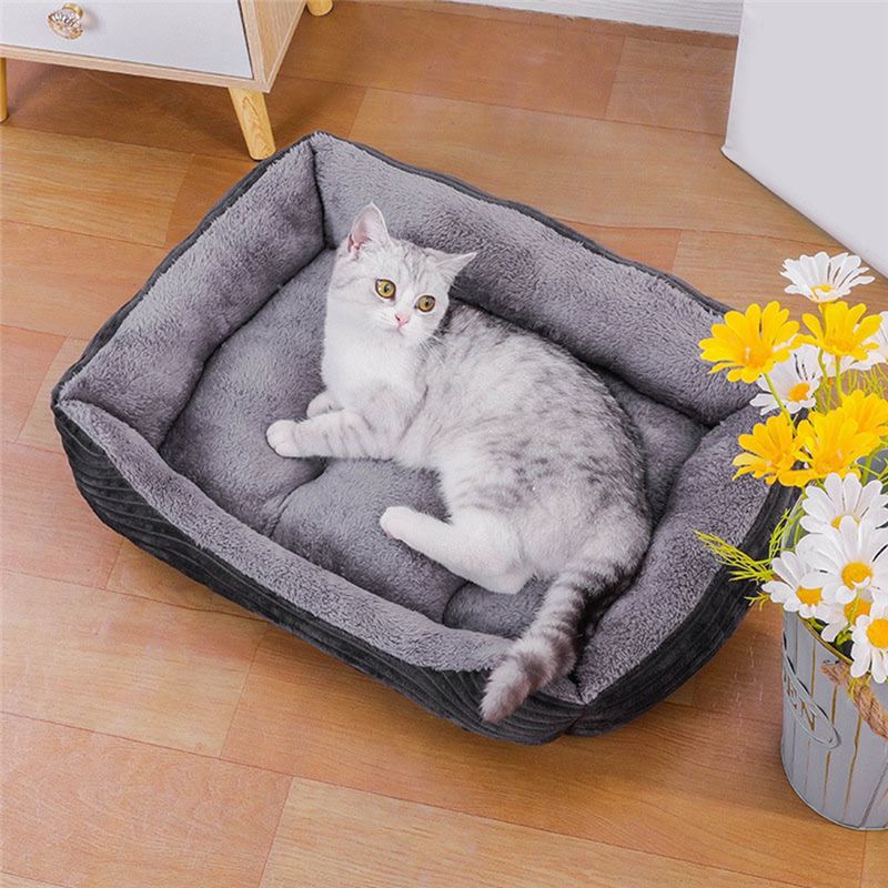 AEA9-グレー犬用ベッドペットスクエアプラッシュ犬用ケネル - Pet X Supplies & Tack Photos のレビューと価格